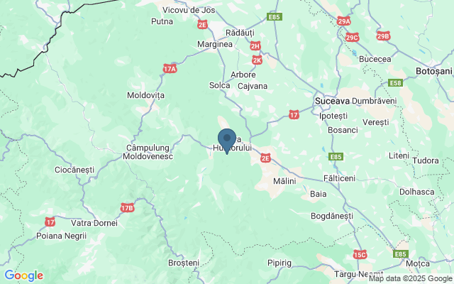 Kaart met locatie Klooster Mănăstirea Voronet